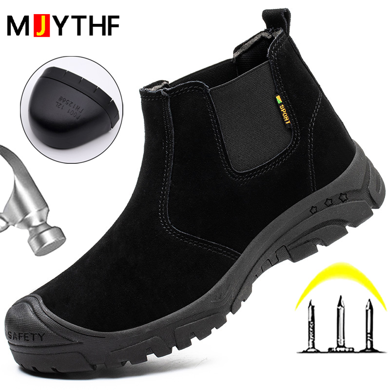 Chelsea Boots Suede - Botas de seguridad para hombre, zapatos