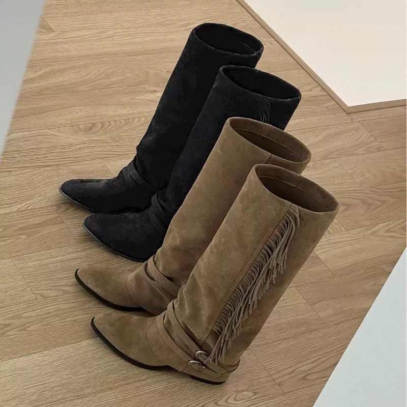 Chelsea Boots Suede - Botas hasta la rodilla para Mujer,