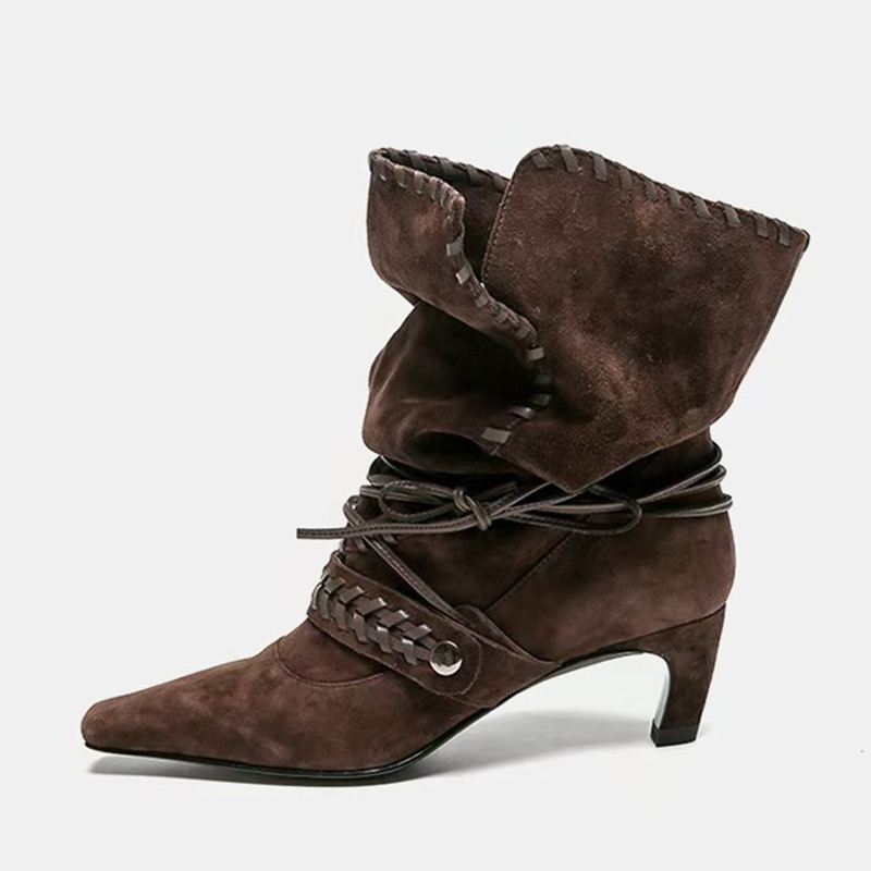 Chelsea Boots Suede - Liyke Otoño Invierno marrón tejido de