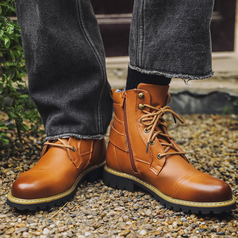Men Shoes Oxford - Botas de cuero para hombre, moda