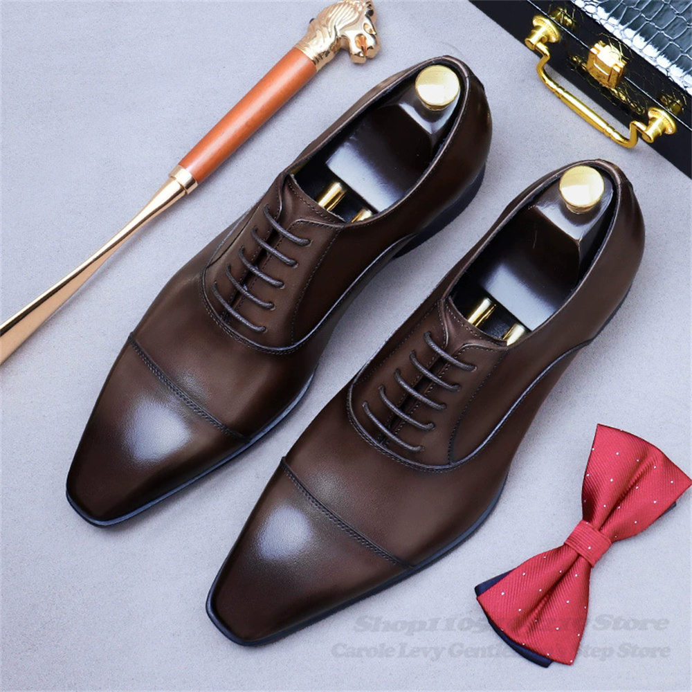 Zapatos de cuero Oxford para h - Men Shoes Oxford reseña y precio
