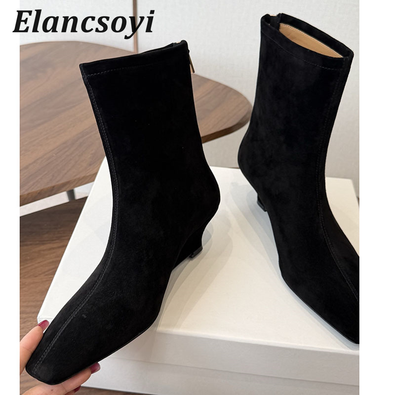 Botines de tacón de cuña para  - Chelsea Boots Suede reseña y precio