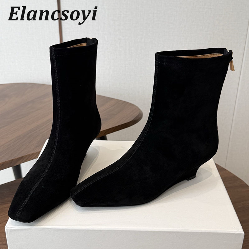 Botines de tacón de cuña para  - Chelsea Boots Suede reseña y precio