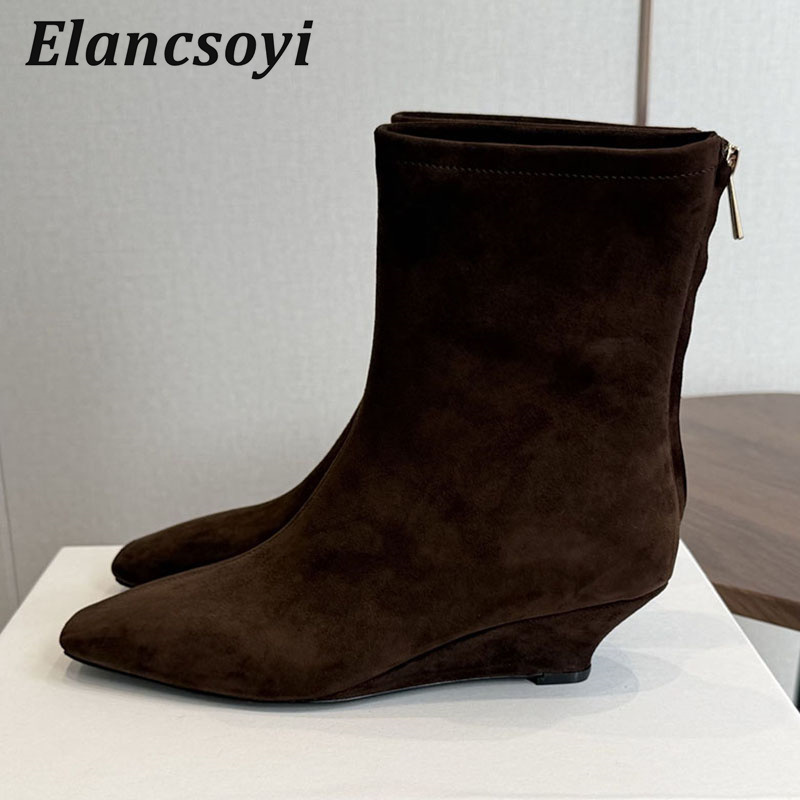 Botines de tacón de cuña para  - Chelsea Boots Suede reseña y precio