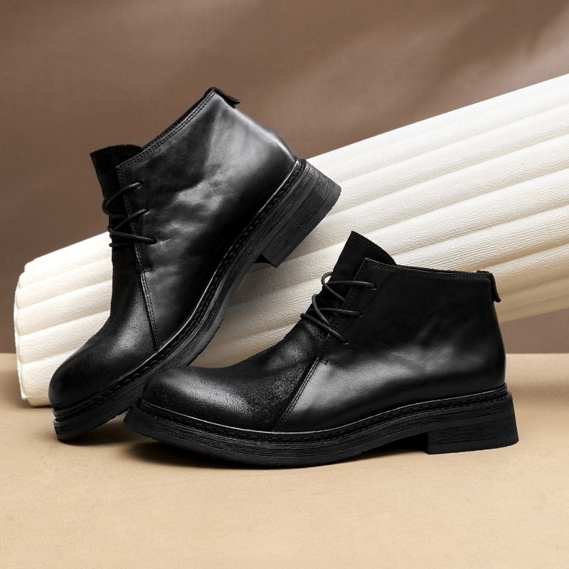 Botas de cuero genuino vintage - Men Shoes Oxford reseña y precio