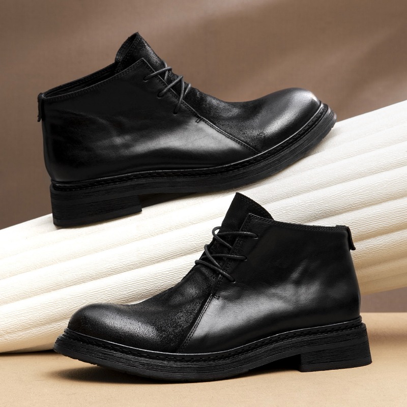 Botas de cuero genuino vintage - Men Shoes Oxford reseña y precio
