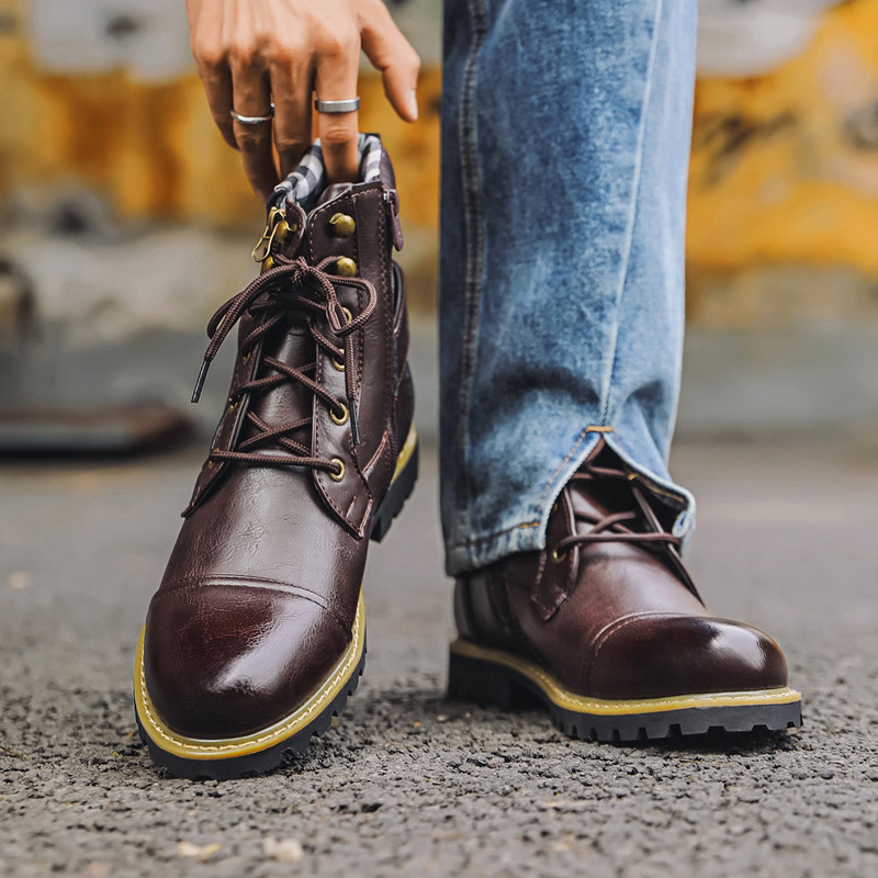 Botas de cuero para hombre, mo - Men Shoes Oxford reseña y precio